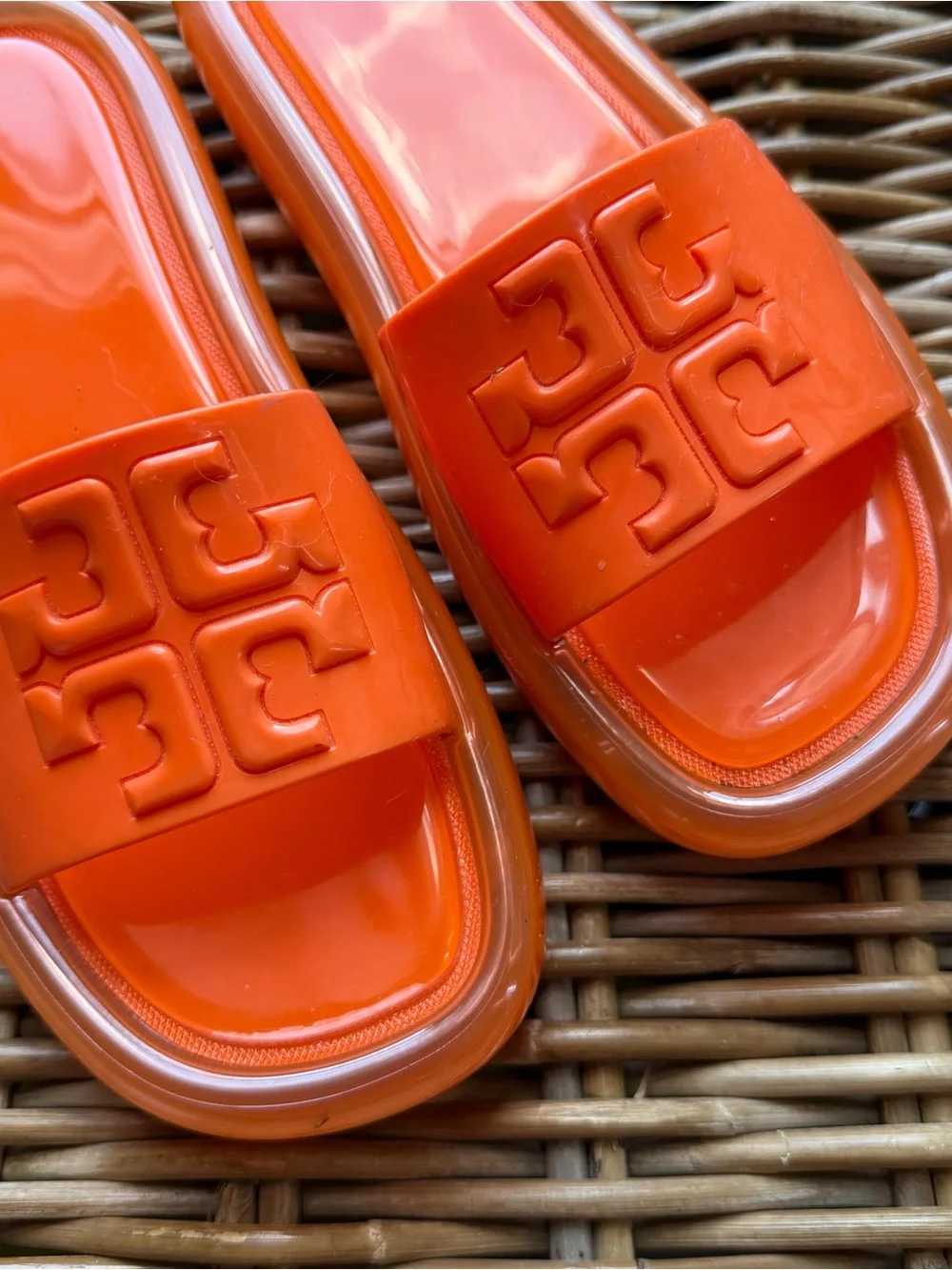 Tory Burch Bubble Jelly Women's Sandal Size 6 Translucent Orange